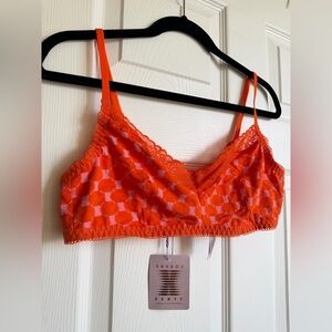 Savage X Fenty Orange Lace-Trim Bralette